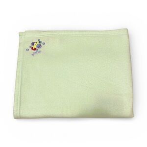 Vintage Baby Pastel Green Blanket Embroidered Air Plane 30x42” Fleece RN 62027